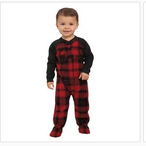 NEW EDDIE BAUER 2T - Christmas Red and Black Plaid Baby Onesie